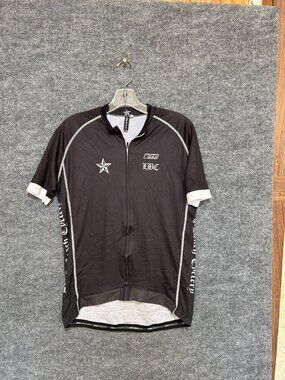 DNA Cycling Jersey Mens Medium Black Long Beach Cyclery Full Zip Pockets Bike